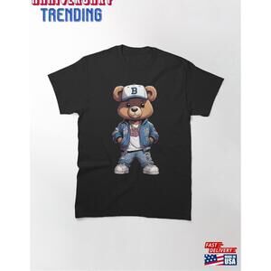 Cute Hip Hop Teddy Bear Tee 90S Hiphop Y2K Basketball Classic Tshirt